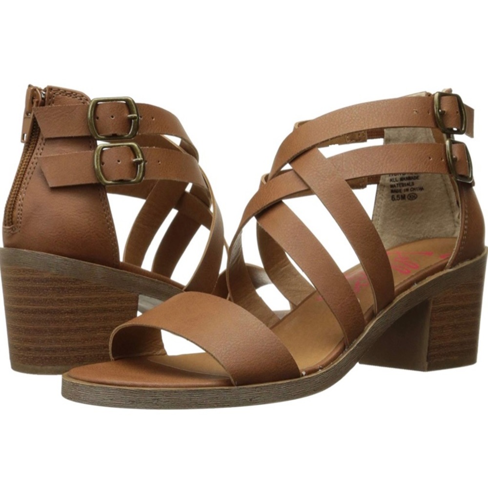 Brown Cross-Strap Sandals - 7 1/2
